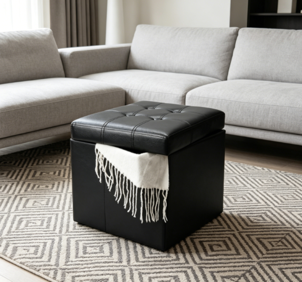 Storage cube stool with thick foam padding